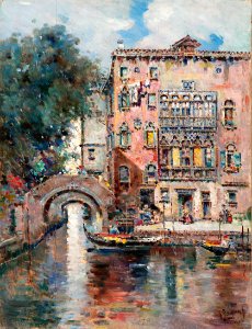 Anton Maria de Reyna-Manescau Gondeln in Venedig