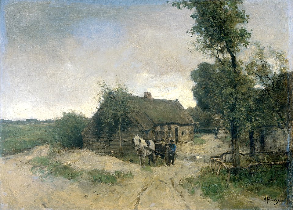 Anton Mauve - Huisje aan de zandweg