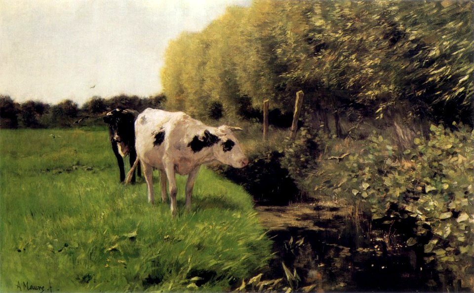 Anton Mauve - Koeien aan een sloot