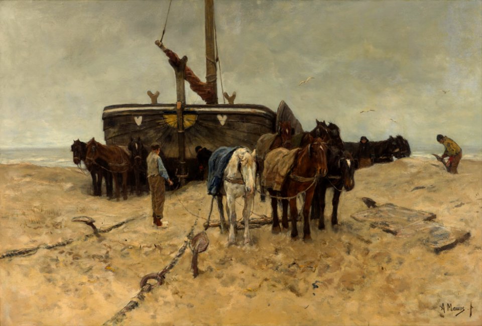 Anton Mauve - Fishing boat on the beach - Google Art Project