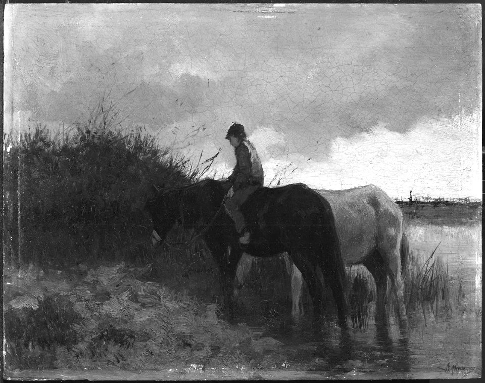 Anton Mauve - Horses Drinking - 24.229 - Museum of Fine Arts