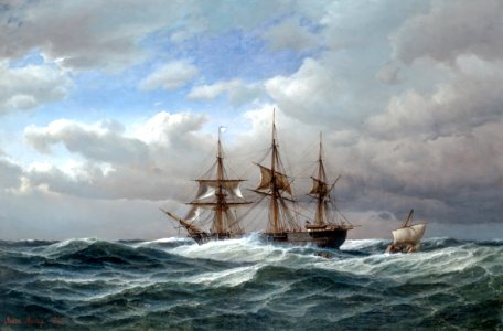 Anton Melbye - Lodsbåden ankommer - 1867