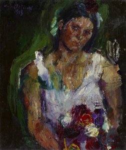 Anton Kolig - Die Gattin des Künstlers mit Blumen - 3213 - Belvedere