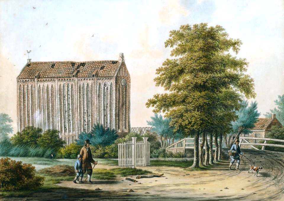 Anton Koster - Kerk te Scharmer, zuidzijde