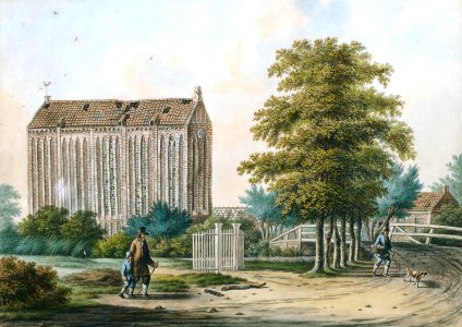 Anton Koster - Kerk te Scharmer, zuidzijde