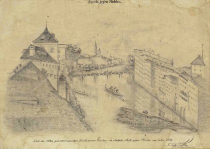 Anton Löffler Salzburg Salzach 1849