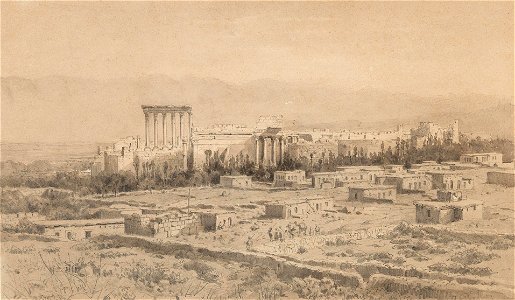 Anton Perko Der Tempel von Baalbek. Free illustration for personal and commercial use.