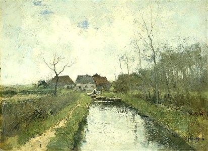 Anton Mauve - Huisje aan een sloot