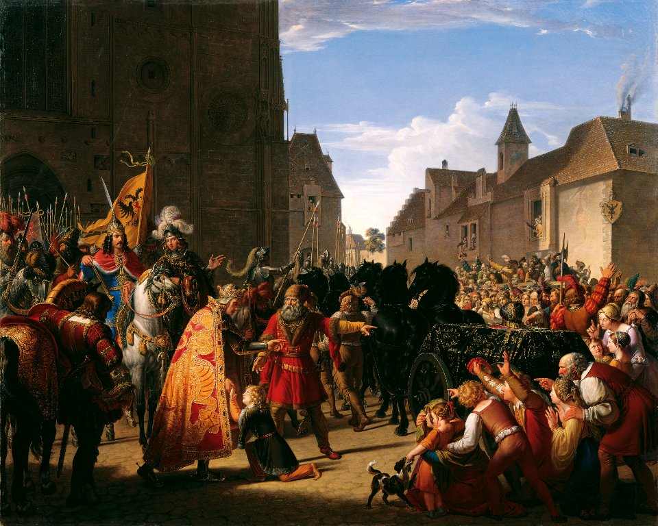 Anton Petter - Wenzel bittet Rudolf von Habsburg um die Leiche seines Vaters Przemysl Ottokar - 3723 - Kunsthistorisches Museum