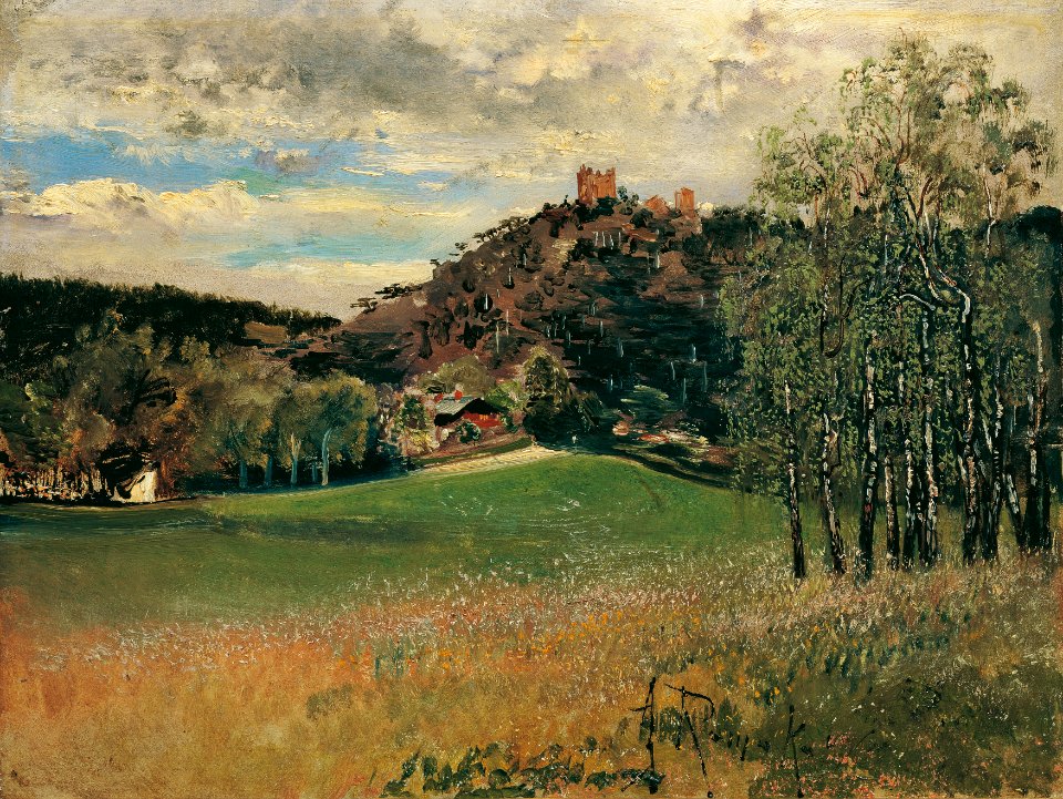 Anton Romako - Die Meiereiwiese in der Vorderbrühl mit der Ruine Mödling - 4826 - Österreichische Galerie Belvedere