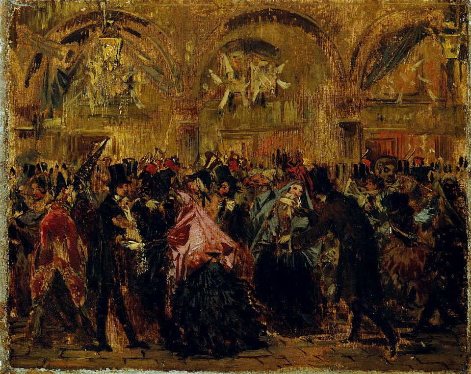 Anton Romako - Karneval auf dem Markusplatz in Venedig - 1962 - Österreichische Galerie Belvedere