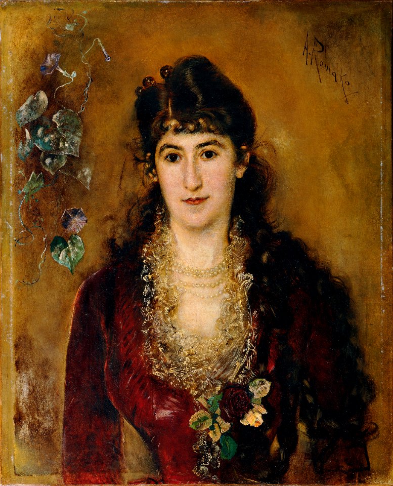 Anton Romako - Dame im roten Kleid - 5966 - Österreichische Galerie Belvedere