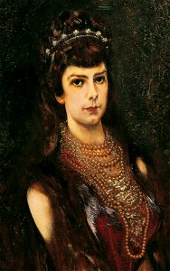 Anton Romako - Kaiserin Elisabeth mit Bernhardinerhund - 4419 - Österreichische Galerie Belvedere (detail)