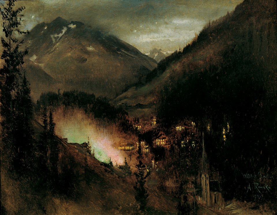 Anton Romako - Wildbad Gastein am Abend (bei bengalischer Beleuchtung) - 4369 - Österreichische Galerie Belvedere