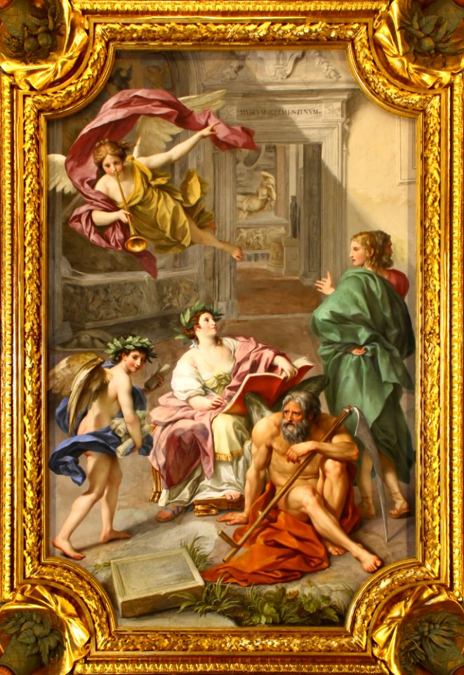 Anton Raphael Mengs, The Triumph of History over Time (Allegory of the Museum Clementinum), ceiling fresco in the Camera dei Papiri, Vatican Library, 1772 - M0tty