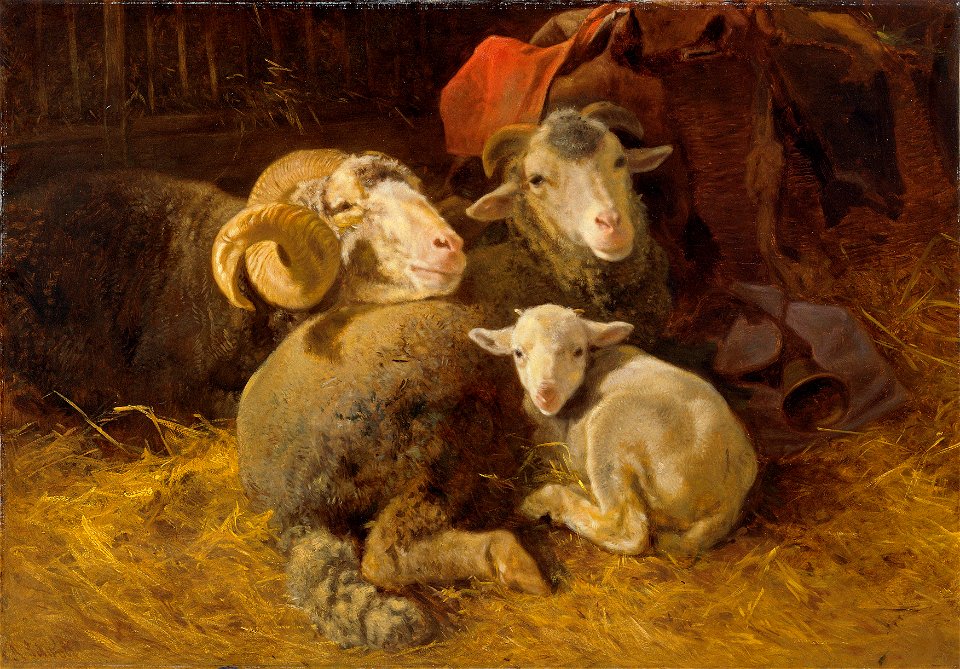 Anton Schrödl - Schafe im Stall - 3737 - Kunsthistorisches Museum