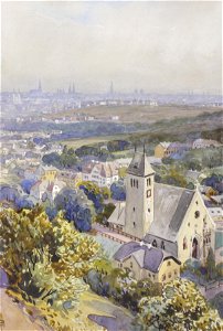 Anton Reckziegel Sievering mit Blick über Wien
