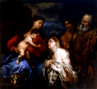 Anton van Dyck - La Virgen y el Niño con los pecadores arrepentidos - Google Art Project. Free illustration for personal and commercial use.