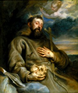 Anton van Dyck - Saint Francis of Assisi in Ecstasy. Free illustration for personal and commercial use.