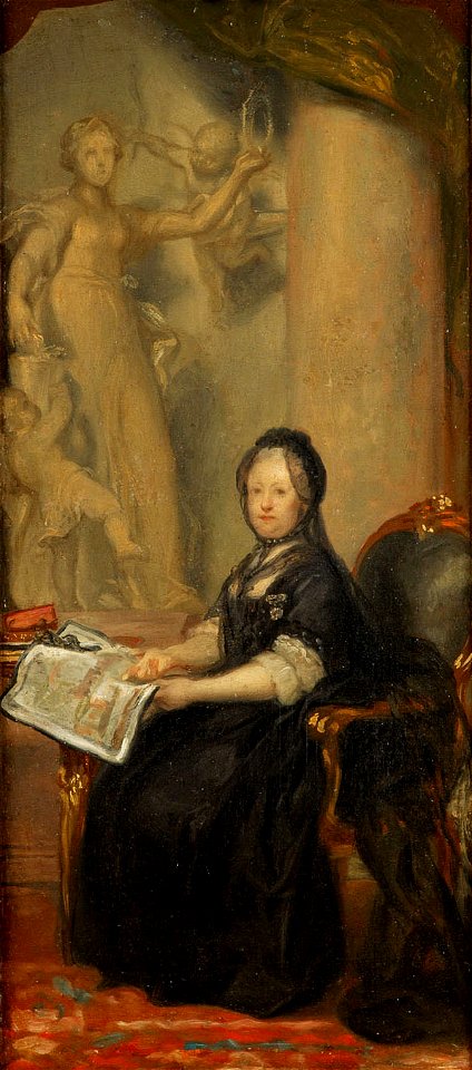 Anton von Maron - Kaiserin Maria Theresia (1717-1780) mit der Statue des Friedens - GG 6948 - Kunsthistorisches Museum
