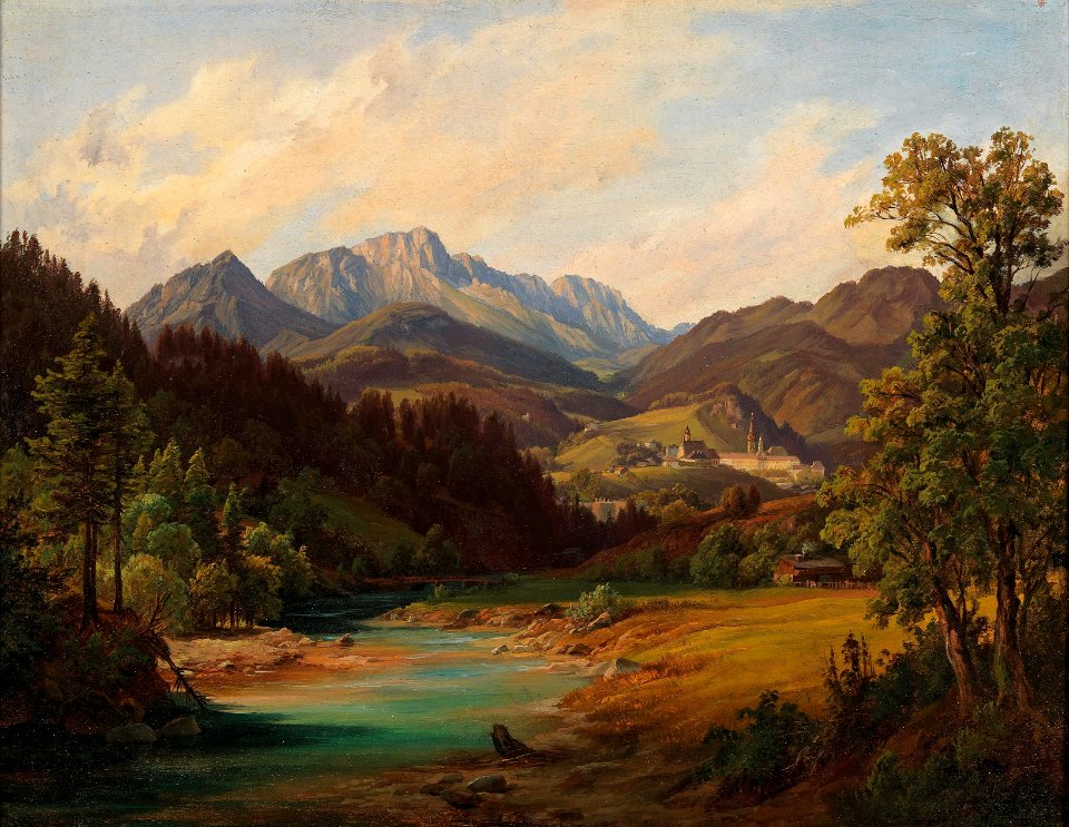 Anton Schiffer Landschaft mit Kloster 1844