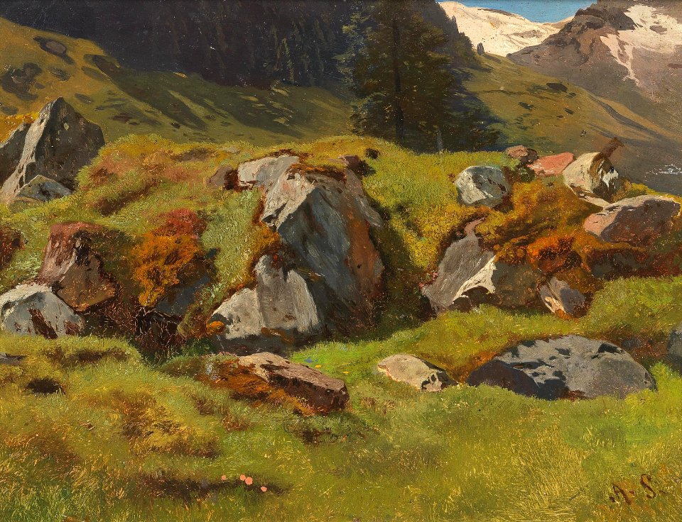 Anton Schrödl - Study of Rocks at Ferleiten