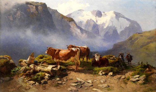 Anton Schrödl Weidende Kühe auf einer Alm