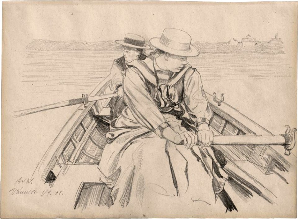 Anton von Werner - Spätsommerliche Ruderpartie auf dem Wannsee