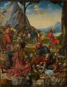 Anton Woensam von Worms - Martyrium der thebaischen Legion (Vorderseite- Hll. Anno und Gregor der Mohr) - 1474 - Bavarian State Painting Collections
