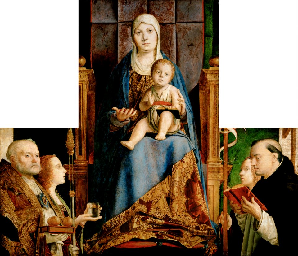 Antonello da Messina - Madonna with the Saints Nicholas of Bari, Lucia, Ursula and Dominic - Google Art Project