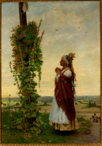 Antoni Kozakiewicz - Village girl at a wayside shrine - MP 445 - National Museum in Warsaw