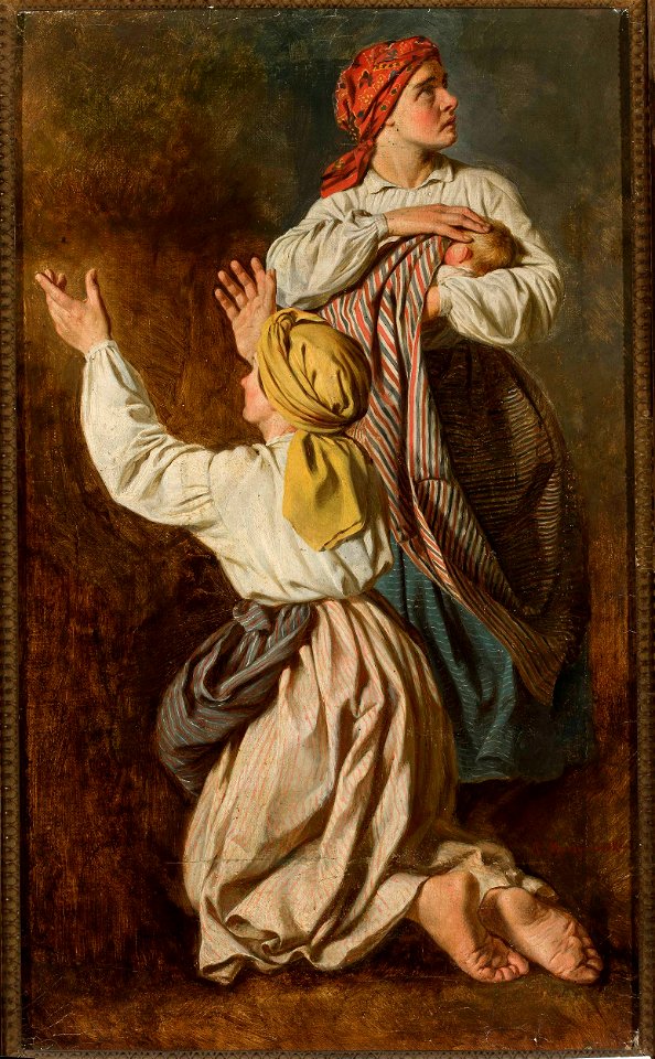 Antoni Murzynowski - Women fleeing from the fire - MP 2535 MNW - National Museum in Warsaw