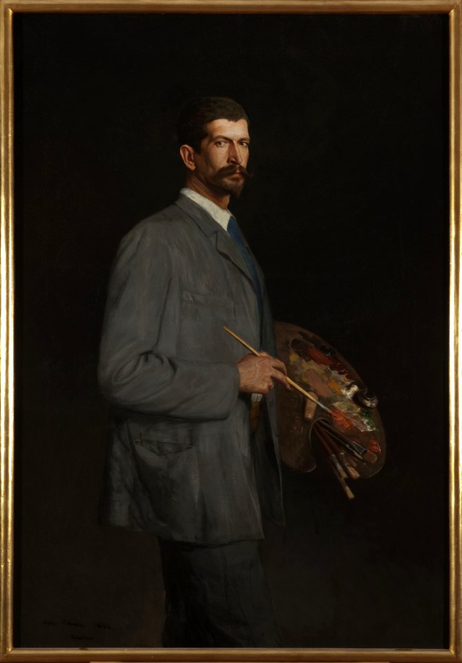 Antoni Piotrowski - Self-portrait with palette - MP 765 - National Museum in Warsaw