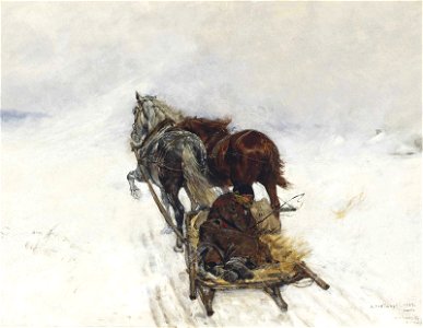 Antoni Piotrowski - Burza śnieżna (1883)
