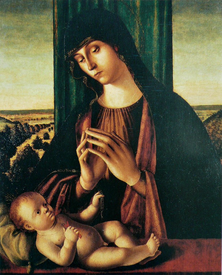 Antonello de Saliba - Vierge adorant l'Enfant - Free Stock ...