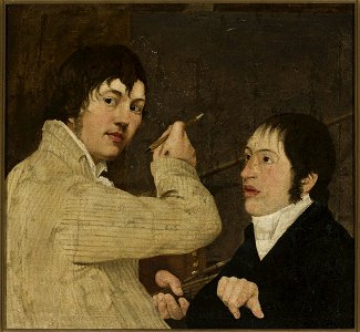 Antoni Blank - Portrait of a painter with a young man (^) - MP 4647 - National Museum in Warsaw