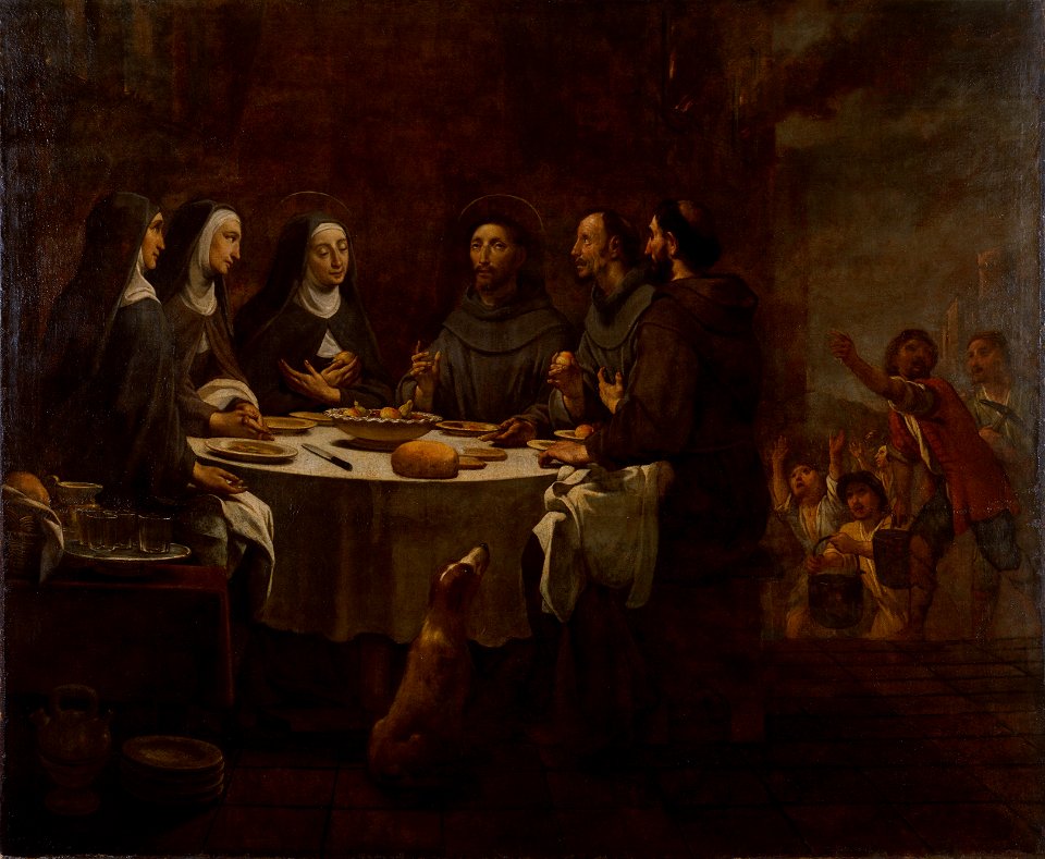 Antoni Viladomat - Saint Francis and Saint Clare at Supper in the Convent of Saint Damian - Google Art Project