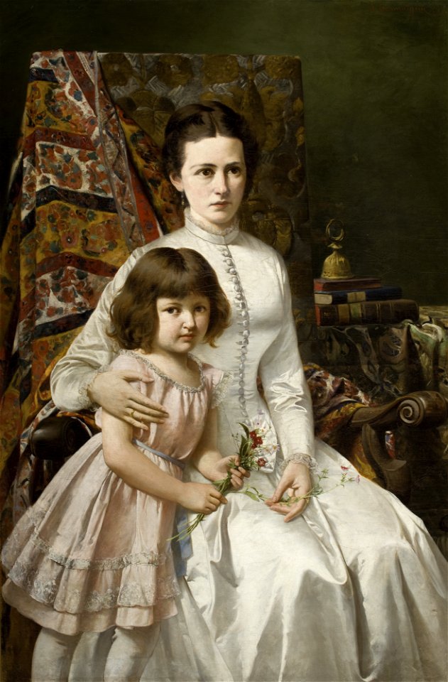 Antoni Gramatyka - Portrait of Wife with Daughter Anna - MNK II-a-991 - National Museum Kraków