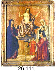 Antoniazzo Romano - Christ Enthroned, the Virgin, Saint Francesca Romana, an Angel and Donor - 26.111 - Detroit Institute of Arts. Free illustration for personal and commercial use.