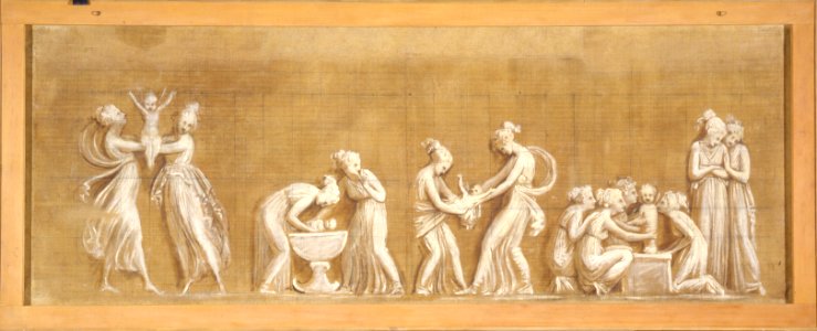 Antonio Canova, Il mercato degli amorini (verso), 1806 circa. Tempera su tela, 115 x 315 cm. Bassano del Grappa, Museo-Biblioteca-Archivio, M3-M4. Free illustration for personal and commercial use.