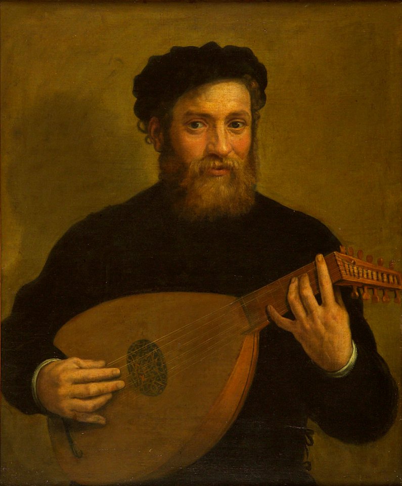 Antonio Carracci, , Neue Burg, Sammlung alter Musikinstrumente - Lautenspieler - GG 269 - Kunsthistorisches Museum