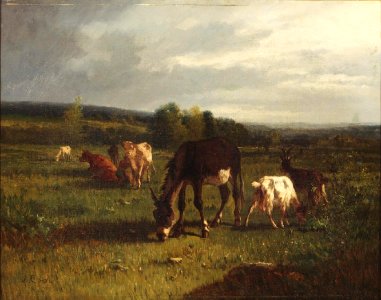 Antonio cortés y aguilar-paisaje con ganado