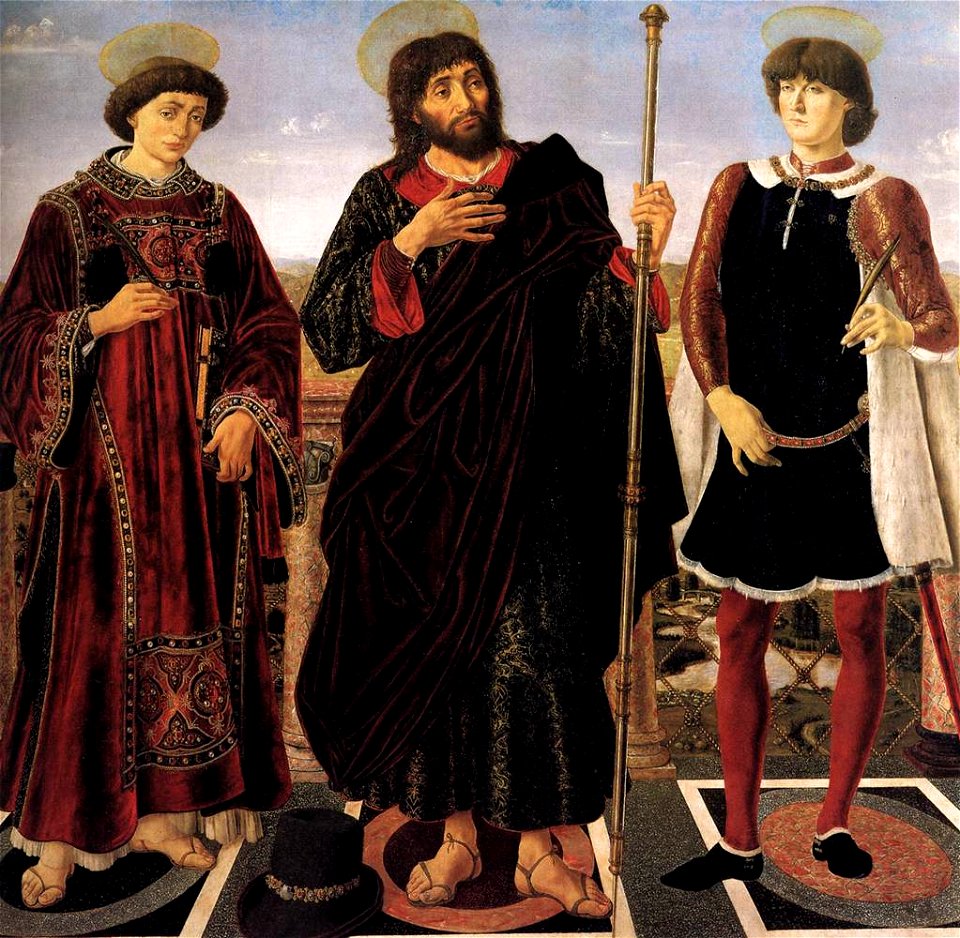 Antonio del Pollaiolo - Altarpiece of the Sts Vincent, James, and Eustace - WGA18033