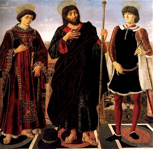 Antonio del Pollaiolo - Altarpiece of the Sts Vincent, James, and Eustace - WGA18033