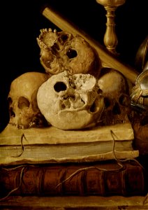 Antonio de Pereda - Allegory of Vanity - craneos sobre libros