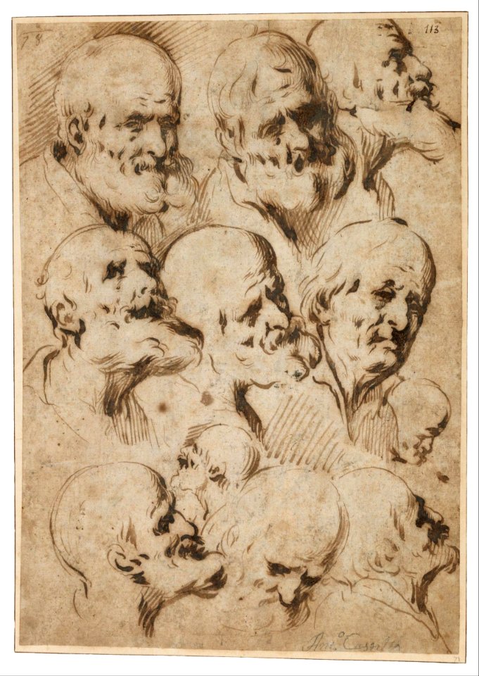Antonio del Castillo y Saavedra - Study of Heads of Apostles - Google Art Project