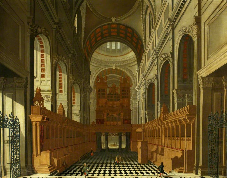 Antonio Joli (c.1700-1777) (circle of) - The Choir of St Paul's Cathedral Looking West - 1221357 - National Trust