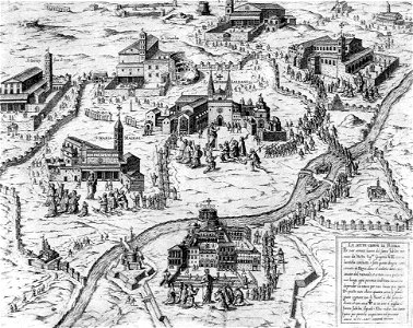 Antonio Lafreri - Pilgrims visiting the Seven Churches of Rome during the Holy Year of 1575 - WGA12374