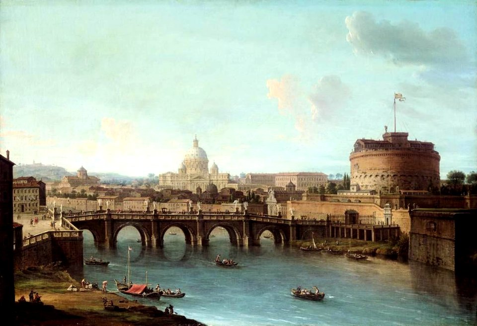 Antonio Joli - Rome - View of the Tiber - WGA11960