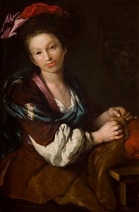 Antonio Mercurio Amorosi - Sewing Woman - MNK XII-A-407 - National Museum Kraków